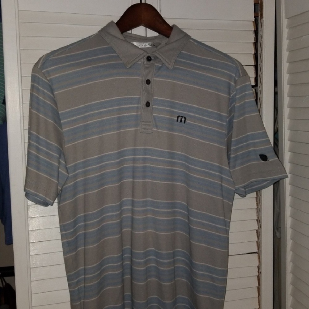 Travis Mathew Golf Shirt - light blue and grey